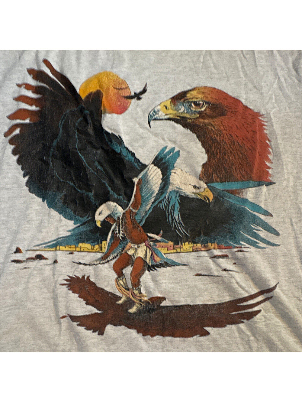 Vintage single stitch Eagle Star USA Men's XL Native American Bald Eagle T-Shirt